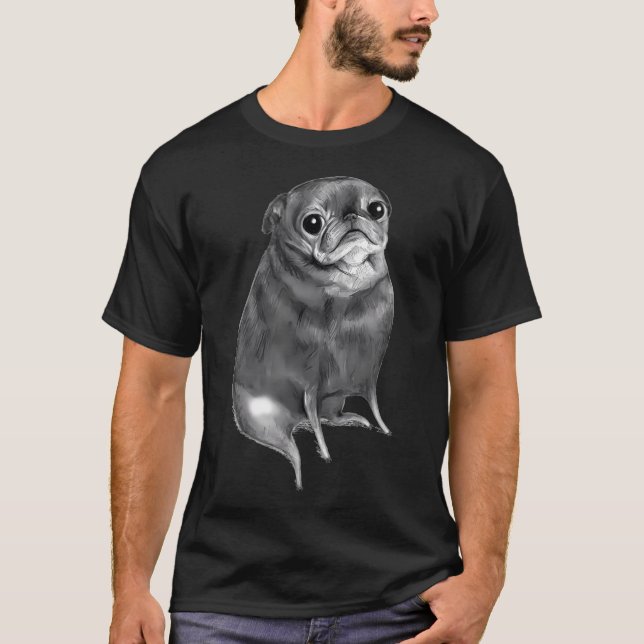 T-shirt Mignon Bouledogue Noir (Devant)
