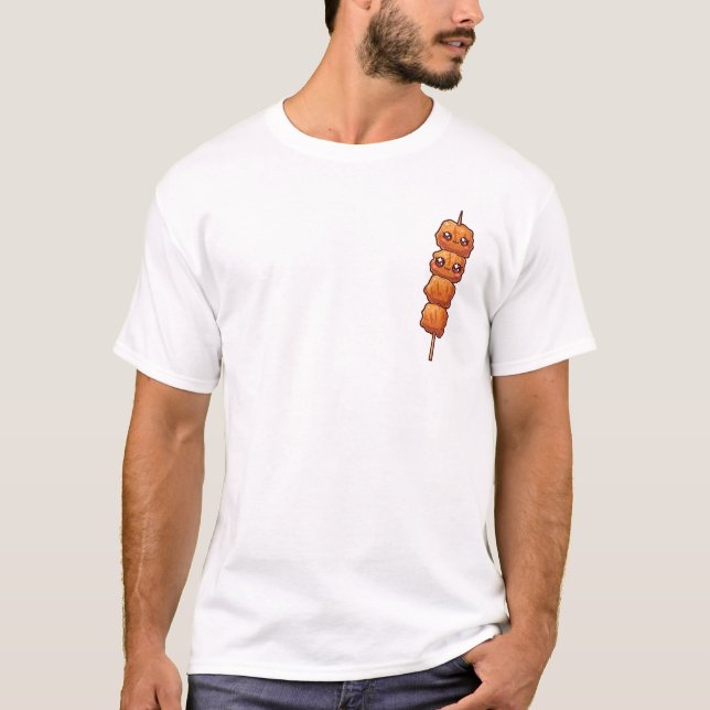 T-shirt Mignon Brochette de Nourriture Frit de Dessin Anim (Devant)