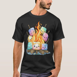 T-shirt Mignon Campement De Guimauve Kawaii Été