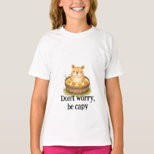 T-shirt Mignon Capybara à l'aquarelle dans un bain à remou