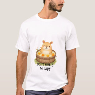 T-shirt Mignon Capybara à l'aquarelle dans un bain à remou