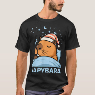 T-shirt Mignon Capybara Endormi Drôle Napybara Pyjama 