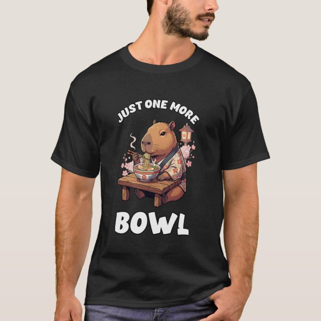 T-shirt Mignon capybara japonais mangeant des nouilles ram (Devant)