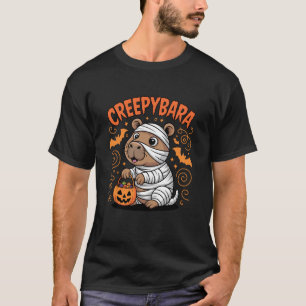 T-shirt Mignon Capybara Momie Halloween Creepybara Chapeau