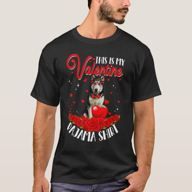 T-shirt Mignon Ceci Est Mon Pyjama De La Saint-Valentin Hu (Devant)