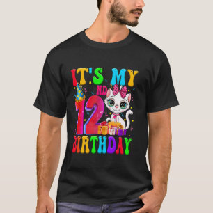 T-shirt Mignon C'est mon 12ème anniversaire 12 ans Chat An