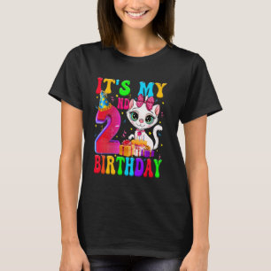 T-shirt Mignon C'est Mon 2ème Anniversaire 2 Ans Chat Anni