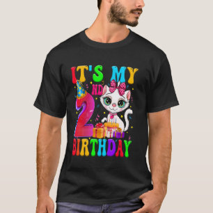 T-shirt Mignon C'est mon 2ème anniversaire 2 ans Chat Anni
