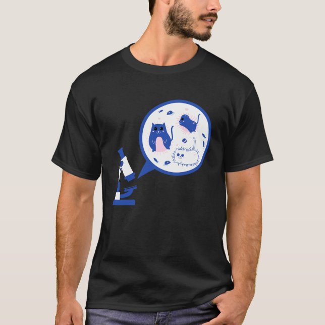 T-shirt Mignon Chat de Microbiologie Bactéries Laboratoire (Devant)