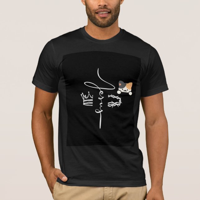 t-shirt mignon chat & design religieux (Devant)