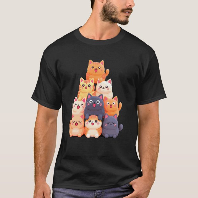 T-shirt Mignon Chat Drôle Kitty Tee Romantique Chats Amant (Devant)