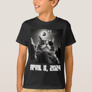 T-shirt Mignon Chat Faisant un Selfie lors d'une Éclipse S