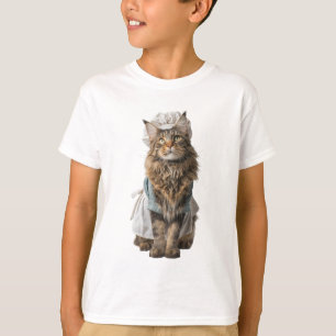 T-shirt Mignon Chat Fluffy Cuisinier Enfants
