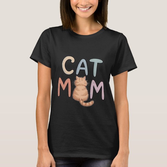 T-shirt Mignon Chat Fluffy Drôle de Queue de Chat Orange A (Devant)