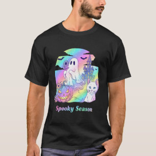 T-shirt Mignon chat Halloween pastel citrouille saison eff