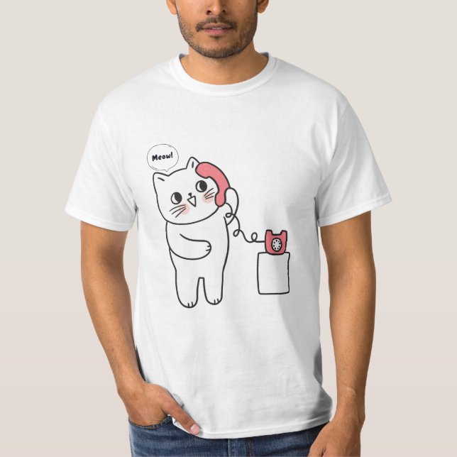 T-shirt mignon chat meow (Devant)