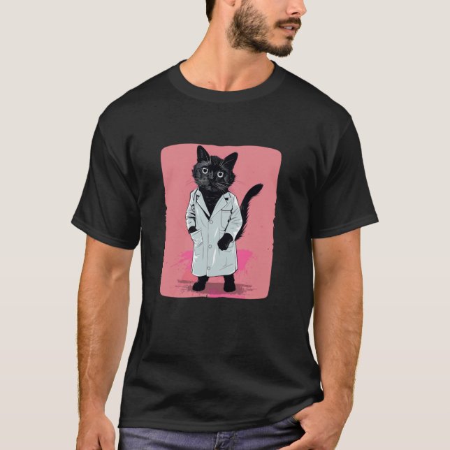 T-shirt Mignon chat noir de science pour les amateurs d'ex (Devant)