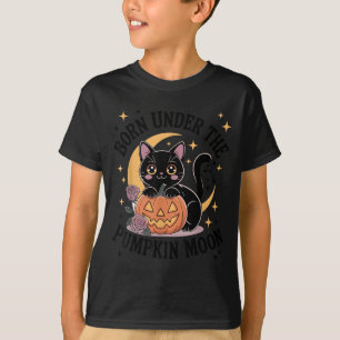 T-shirt Mignon chat noir Halloween pastel gothique sorcièr