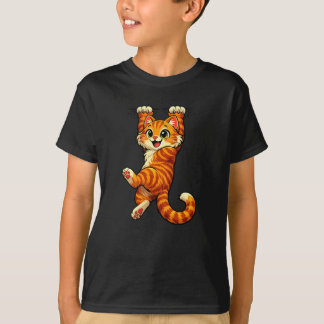 T-shirt Mignon chat orange suspendu enfants