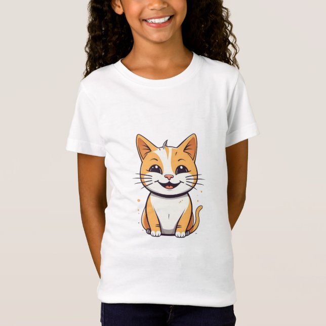 T-shirt Mignon Chat pour Enfants - Tee-shirt Graph (Devant)