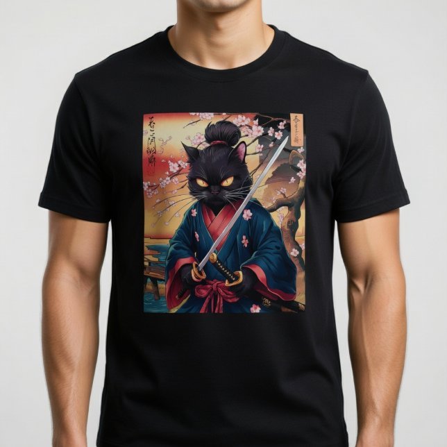 T-shirt Mignon chat samouraï japonais  (Créateur téléchargé)
