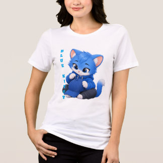 T-shirt Mignon Chaton Bleu, Sweat à Capuche Chat G