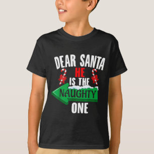 T-shirt Mignon Cher Père Noël Elle Est La Vilain Couple Ch