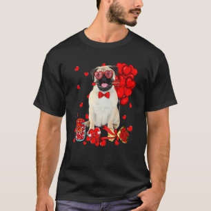 T-shirt Mignon chien Pug drôle coeur Saint-Valentin Maman