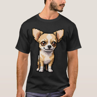 T-shirt Mignon chien Pug Pixel 8 bits Rétro Joueur