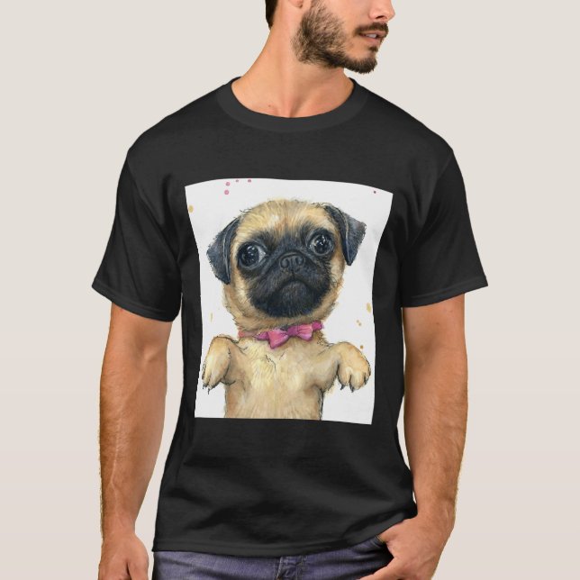 T-shirt Mignon chiot Pug Classique  175 (Devant)