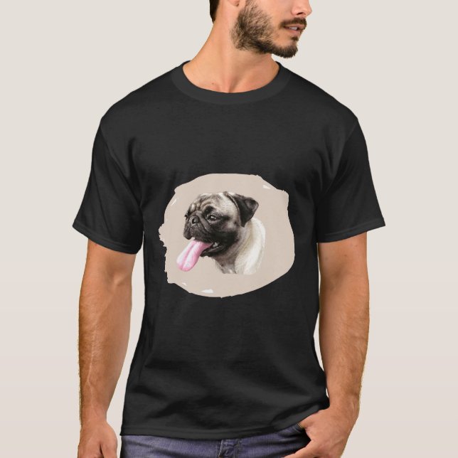 T-shirt Mignon chiot Pug Classique  710 (Devant)