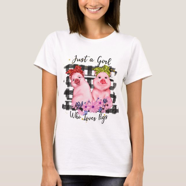 T-shirt mignon cochon amant mot art (Devant)