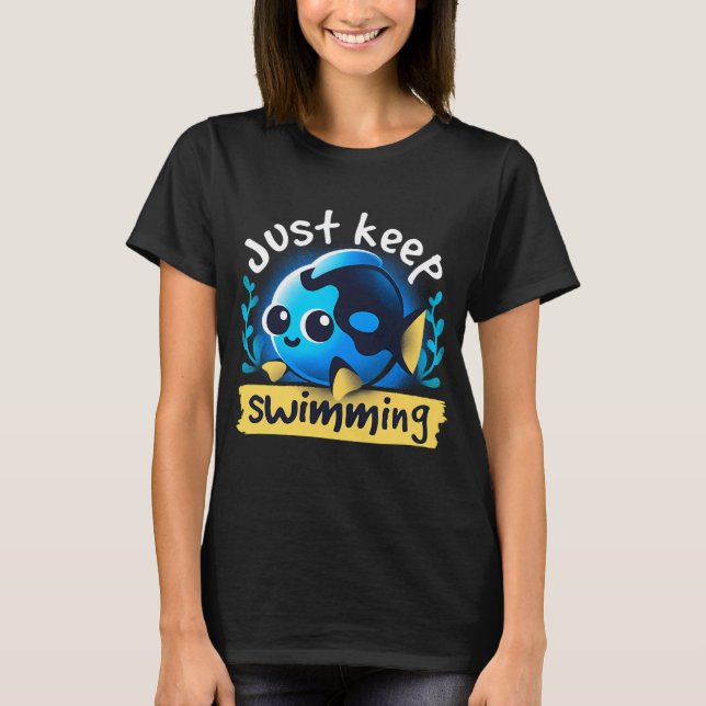 T-shirt mignon continuez à nager (Devant)