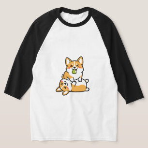 T-shirt Mignon Corgi avec Poire sur Corgi Fatigué Art de C