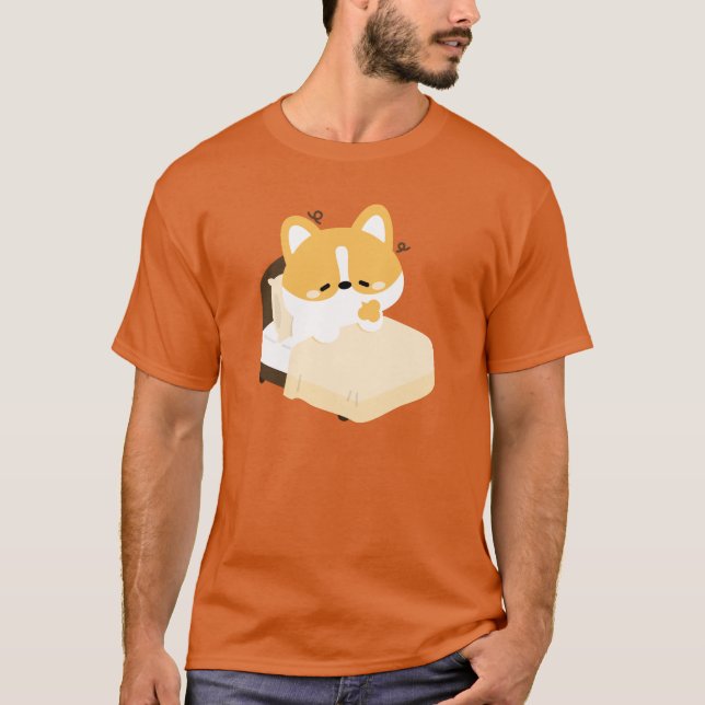 T-shirt Mignon Corgi Fatigué (Devant)