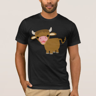 T-shirt mignon de boeuf de bande dessinée