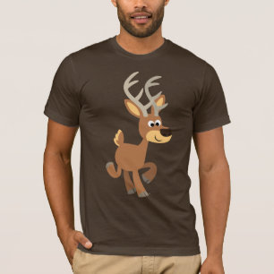 T-shirt mignon de cerfs communs de bande dessinée