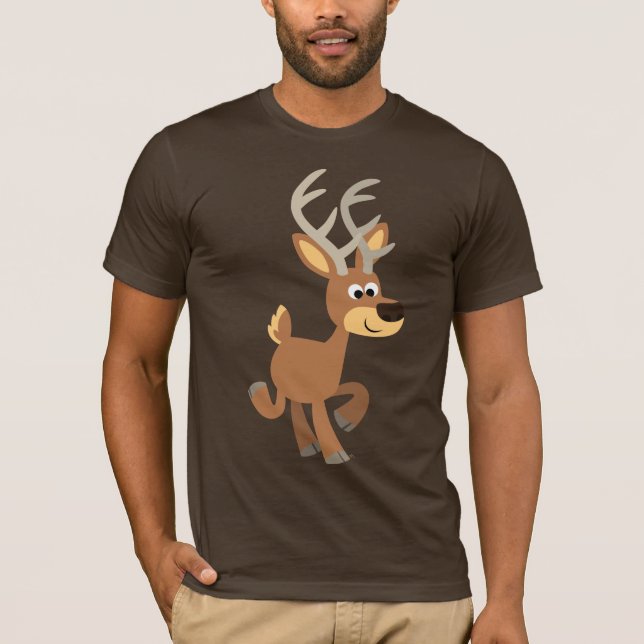 T-shirt mignon de cerfs communs de bande dessinée (Devant)