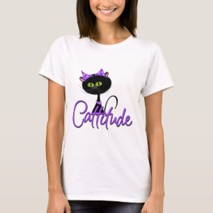 T-shirt mignon de chat noir