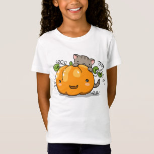 T-shirt mignon de citrouille et de chaton