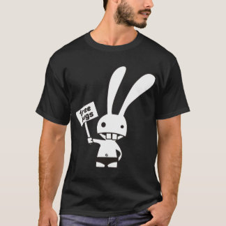 T-shirt mignon de côté de double de lapin
