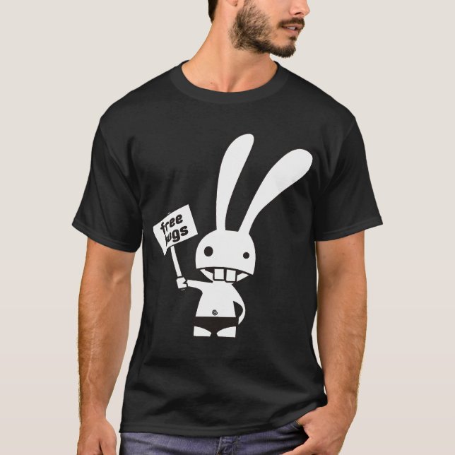 T-shirt mignon de côté de double de lapin (Devant)