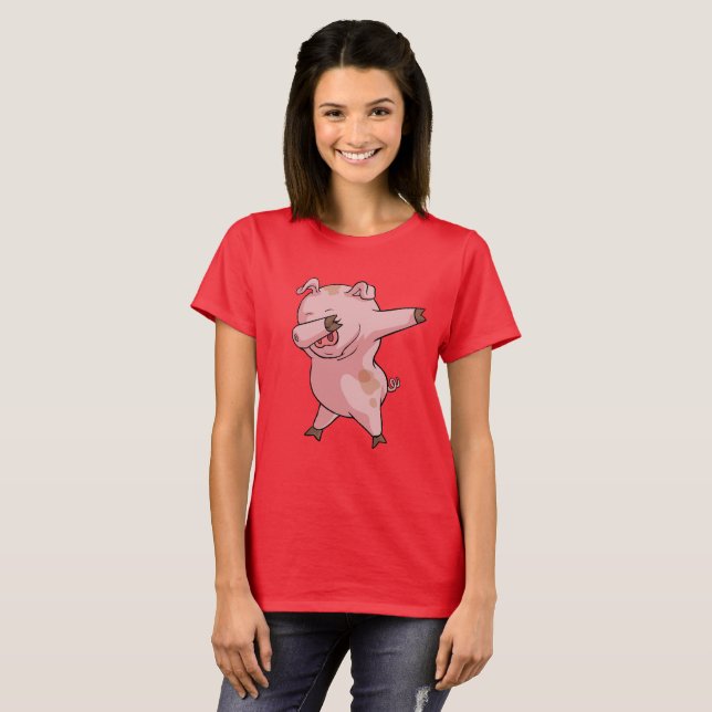 T-shirt mignon de danse de Dabber de porc (Devant entier)