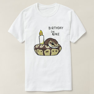 T-shirt mignon de dessin de python de boule de