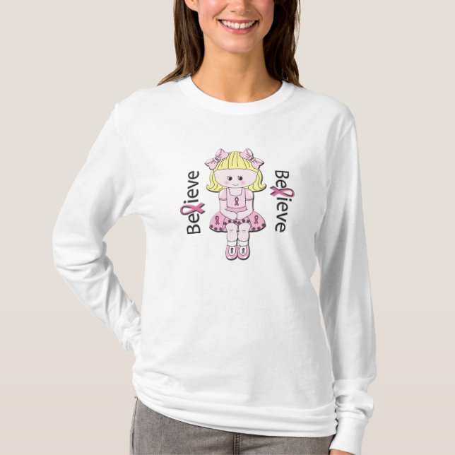 T-shirt mignon de douille de ruban rose long (Devant)