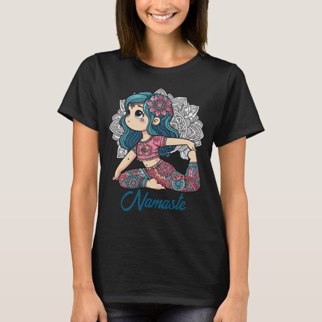 T-shirt mignon de fille de yoga (Devant)