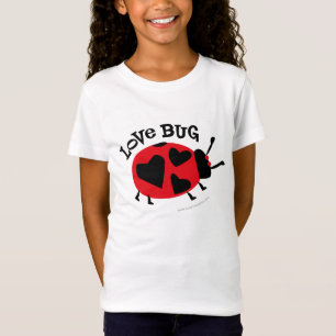 T-shirt mignon de filles d'insecte d'amour