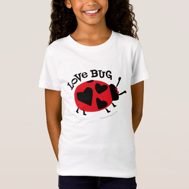 T-shirt mignon de filles d'insecte d'amour (Devant)