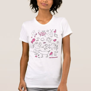 T-shirt mignon de griffonnage avec le poster de