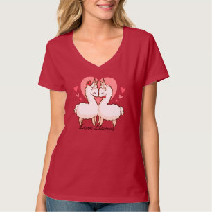 T-shirt mignon de lamas d'amour